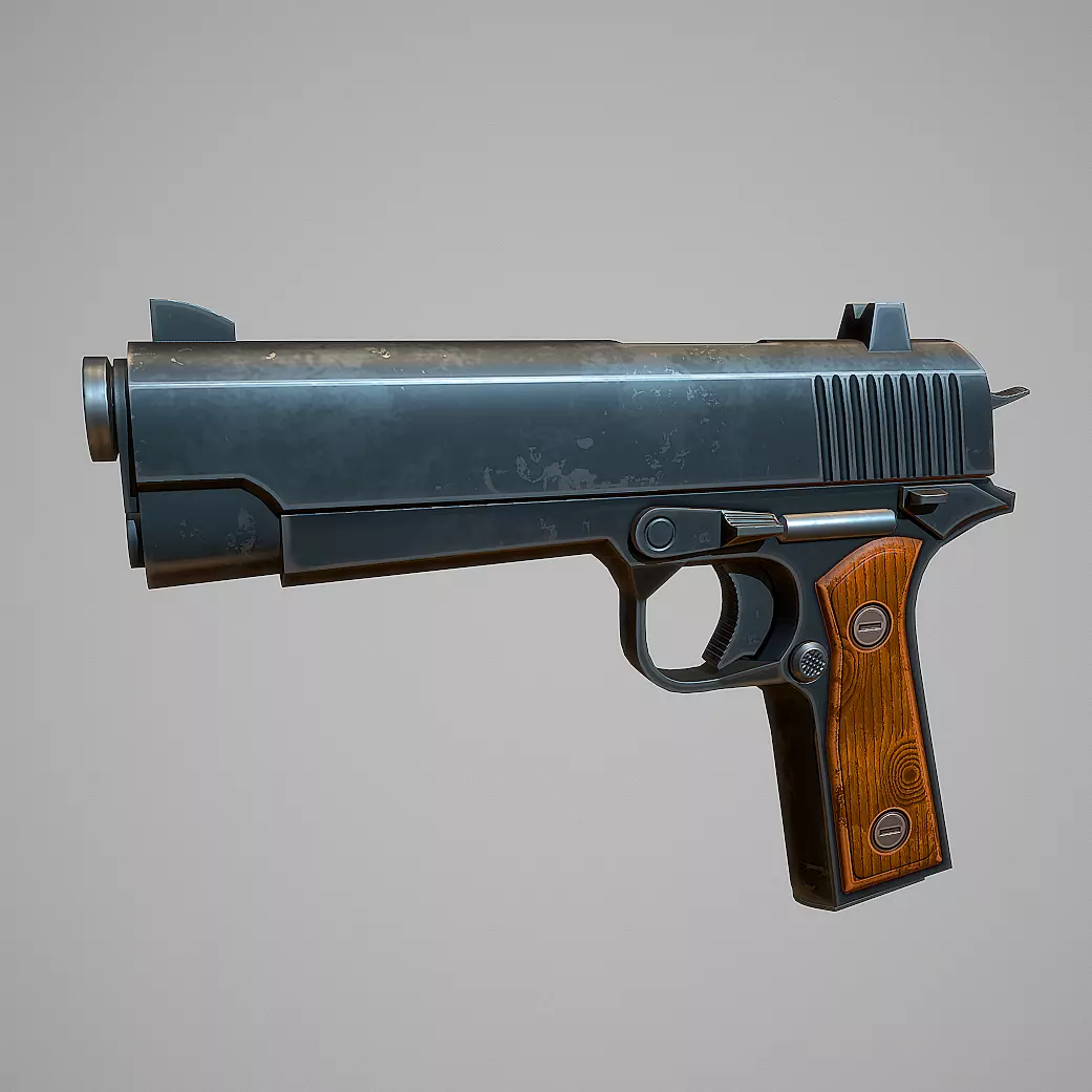 Stylized M1911 Colt Low-poly 3D model