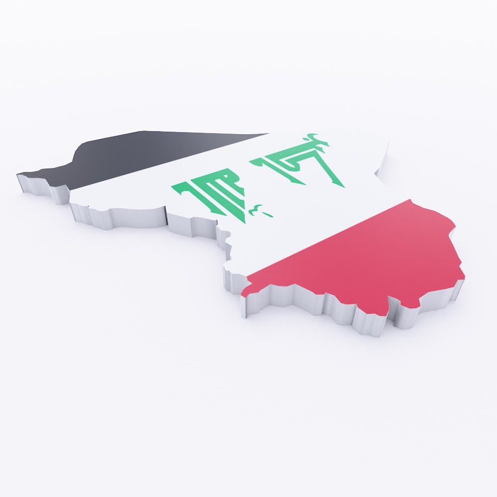 Iraq map 3d model  Low-poly 3D model_2