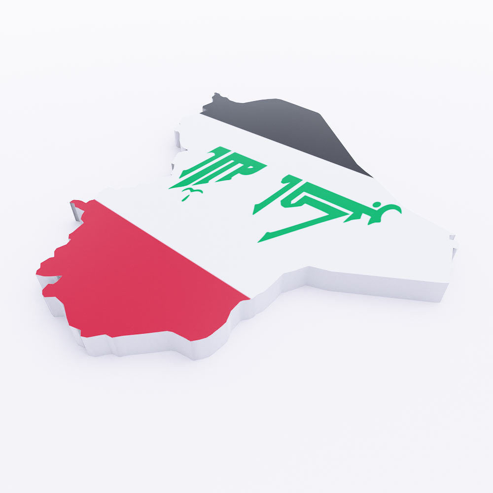 Iraq map 3d model  Low-poly 3D model_1