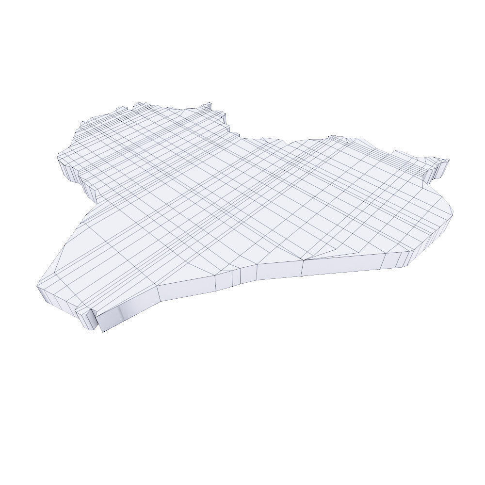 Iraq map 3d model  Low-poly 3D model_3