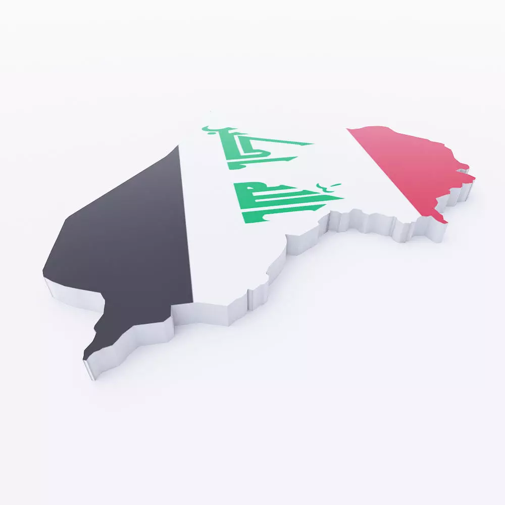 Iraq map 3d model  Low-poly 3D model_0