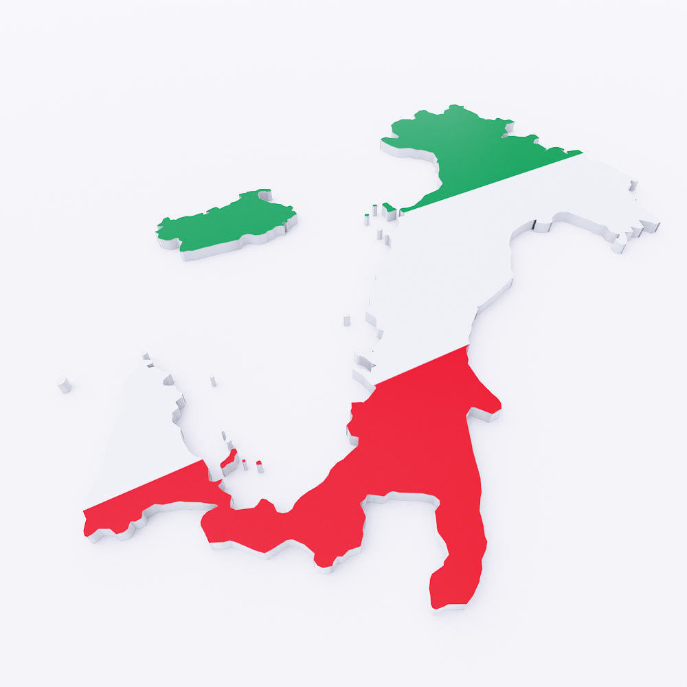 Italy map 3d model  Low-poly 3D model_2