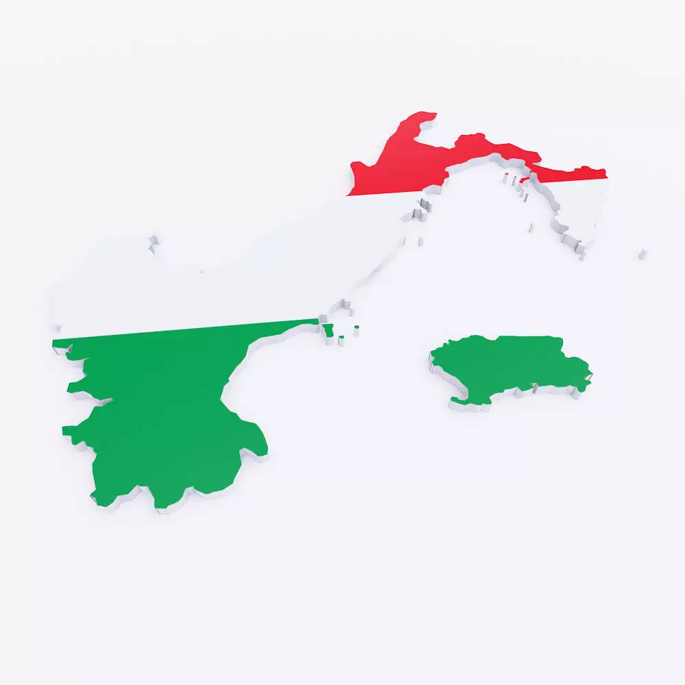 Italy map 3d model  Low-poly 3D model_0