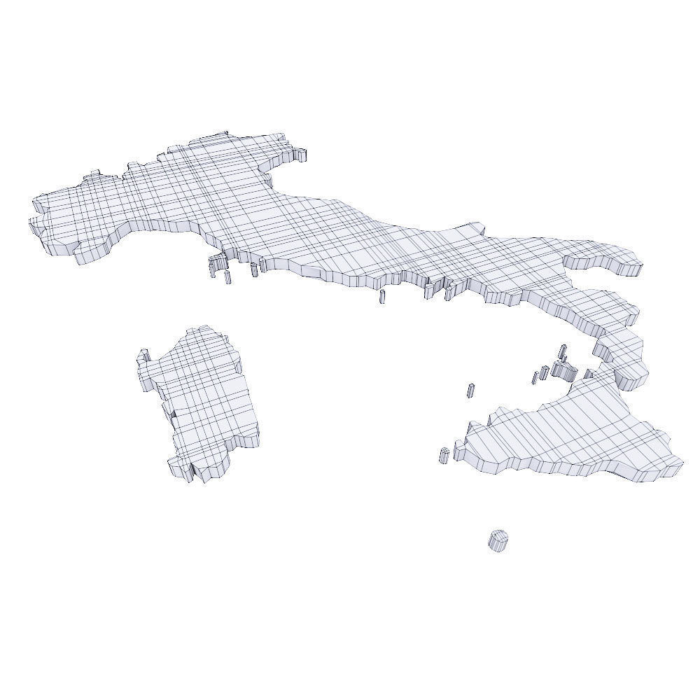Italy map 3d model  Low-poly 3D model_4