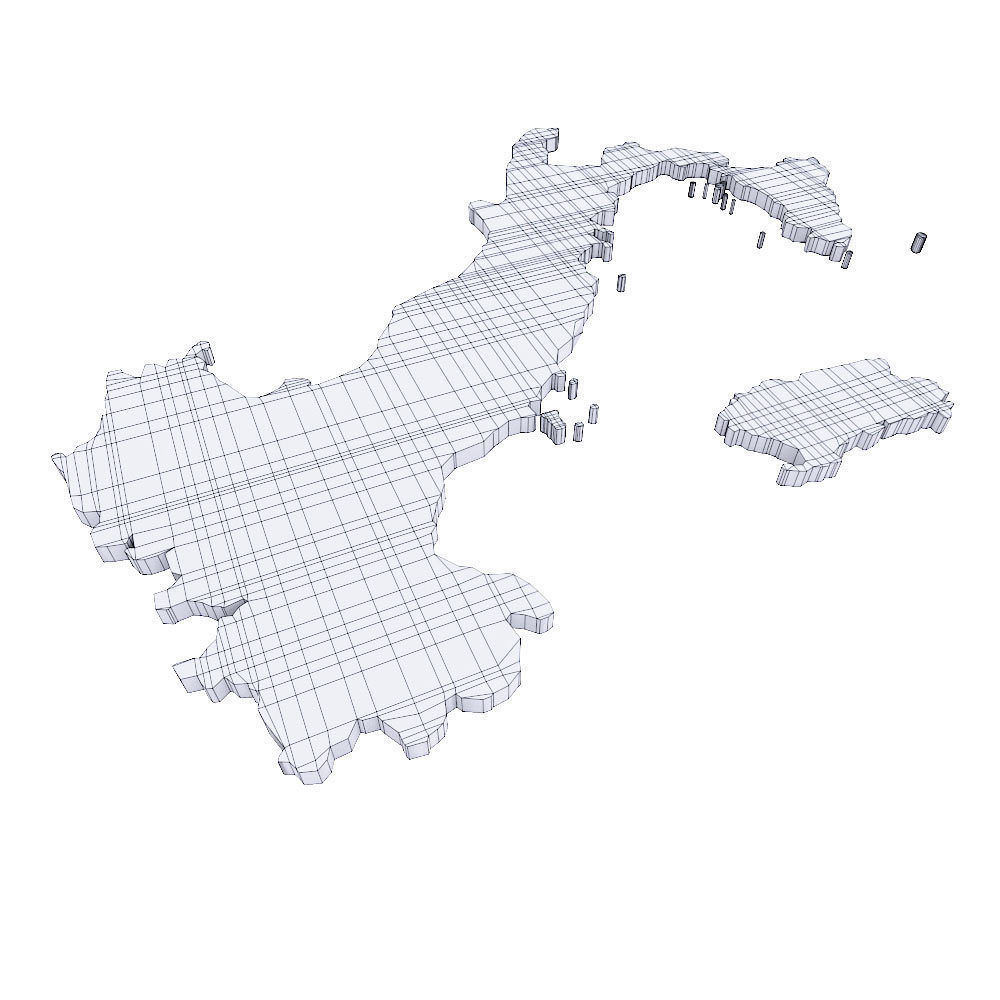 Italy map 3d model  Low-poly 3D model_3