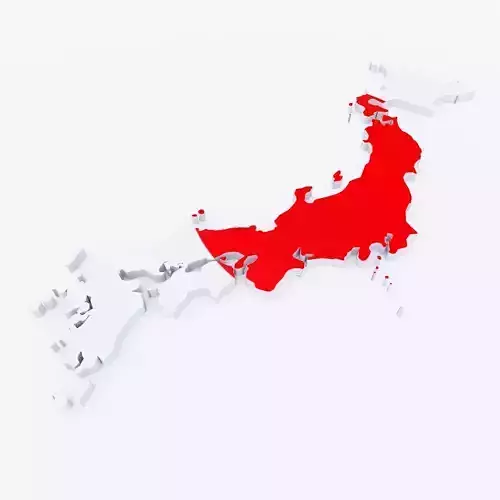 Japan map 3d model 
