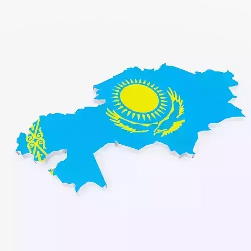 Kazakhstan map 3d model 