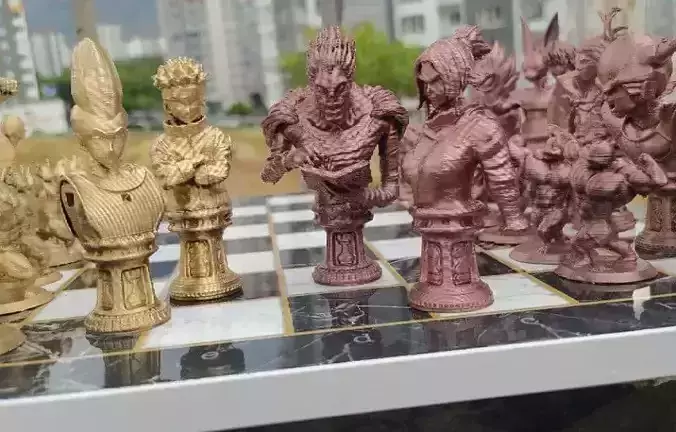 Anime Characters Chess Set- Popular Anime Characters Chess Set   3D print model
