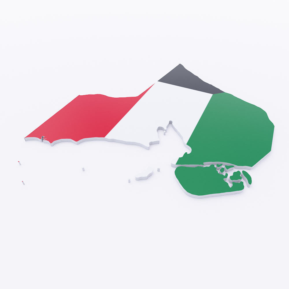 Kuwait map 3d model  3D model_1