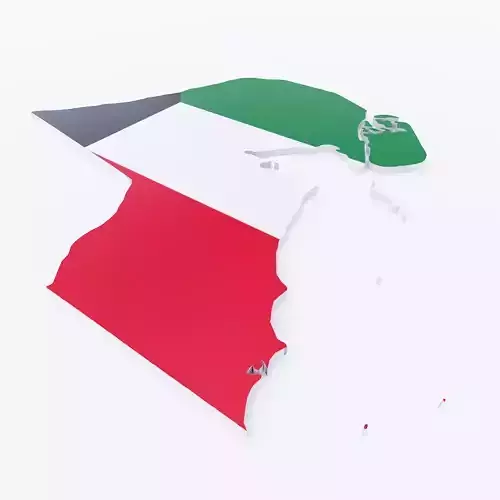 Kuwait map 3d model 