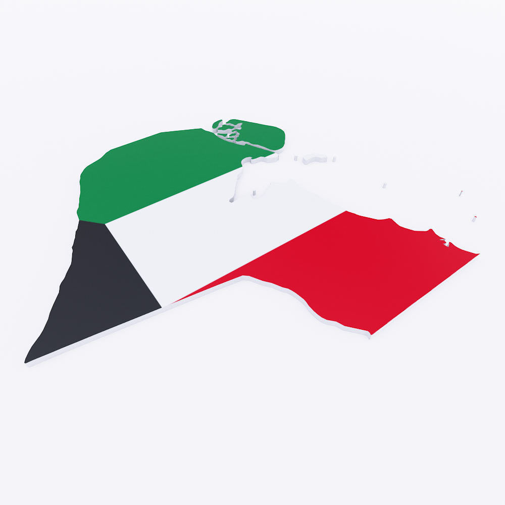 Kuwait map 3d model  3D model_2