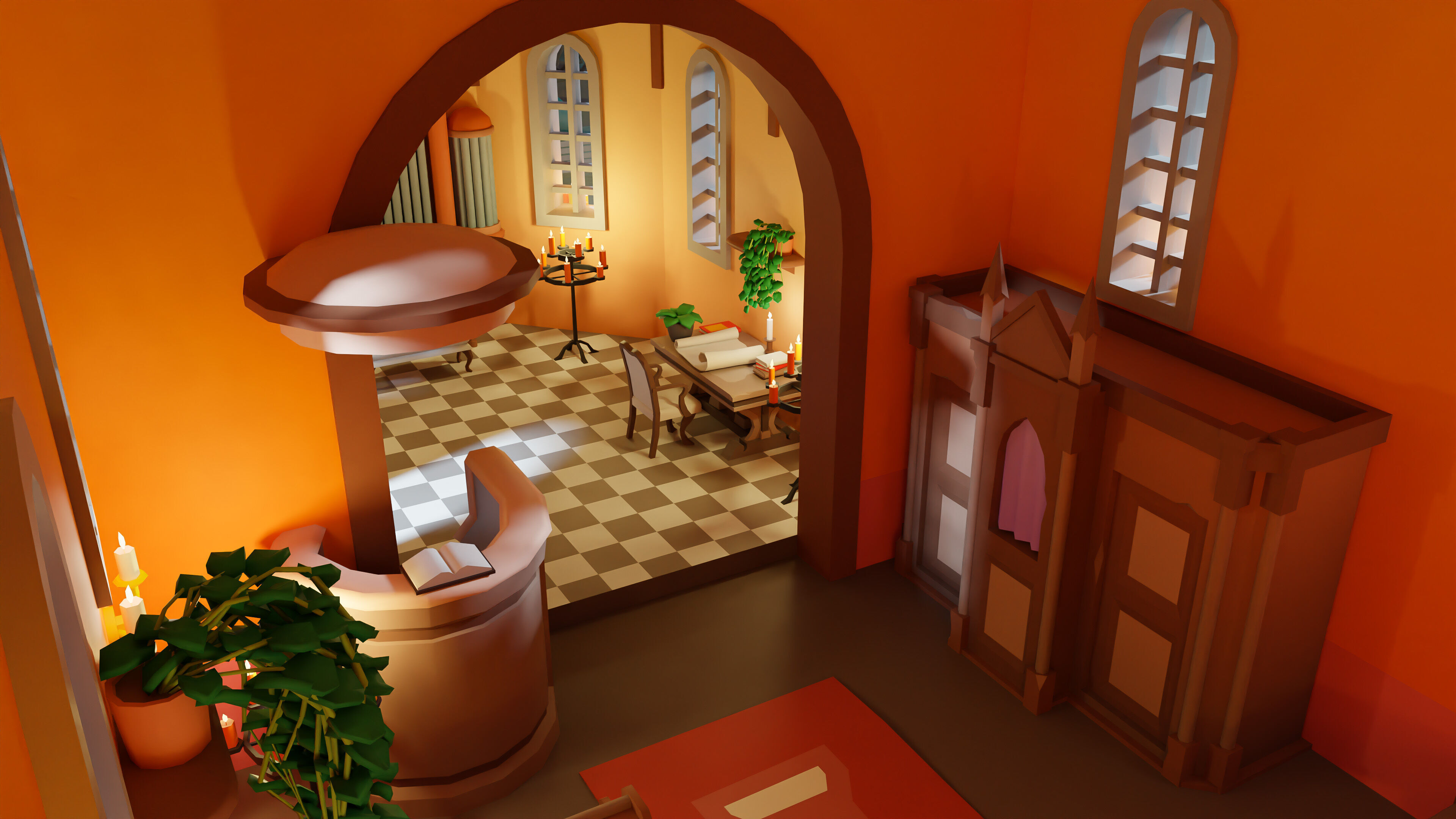 Cemetery Low-poly 3D model_21