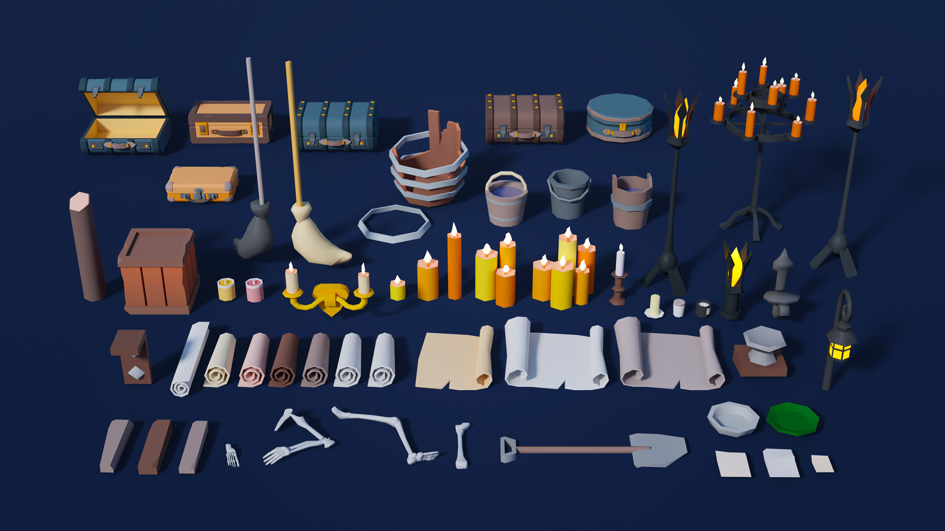 Cemetery Low-poly 3D model_46