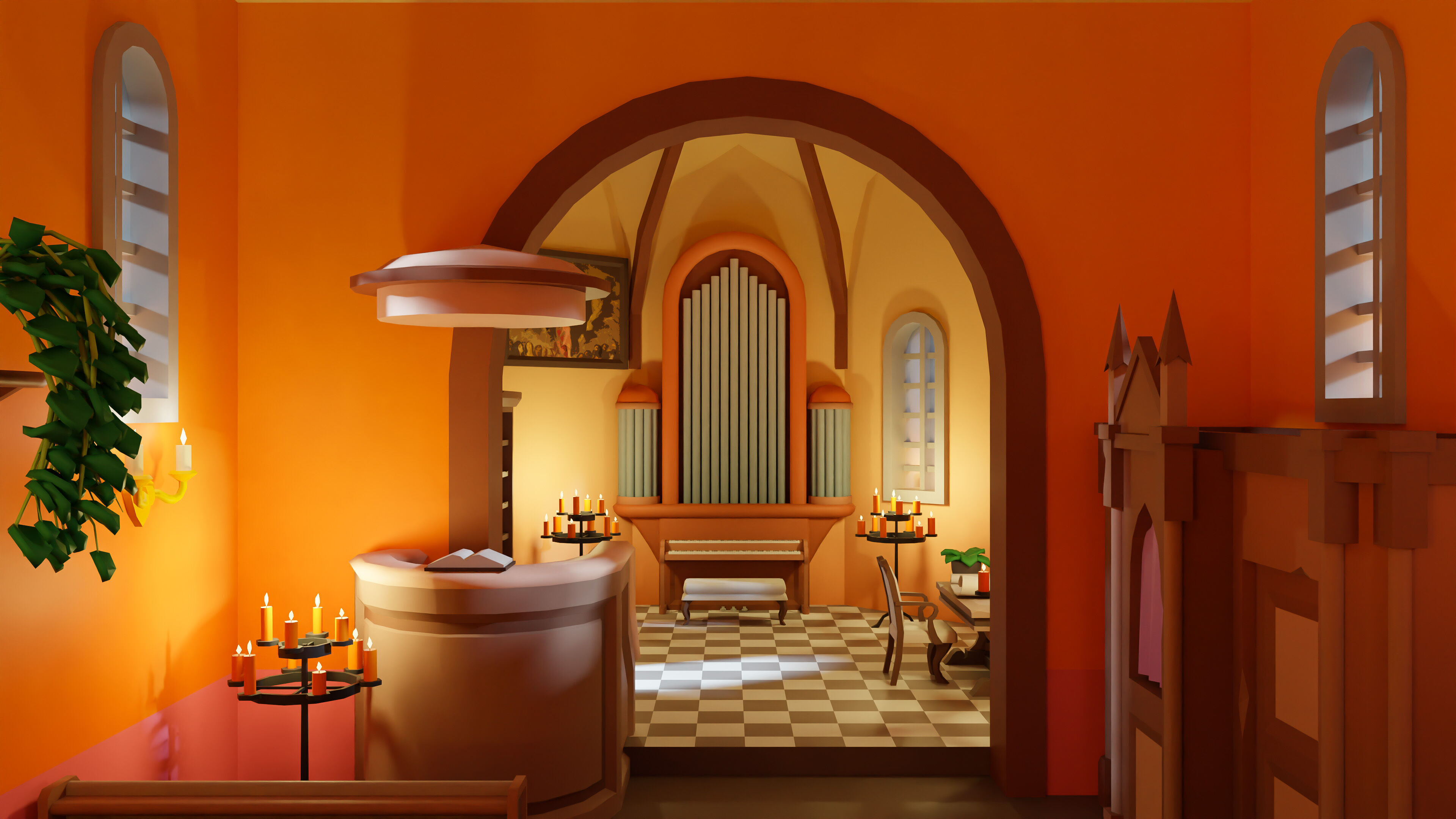 Cemetery Low-poly 3D model_20