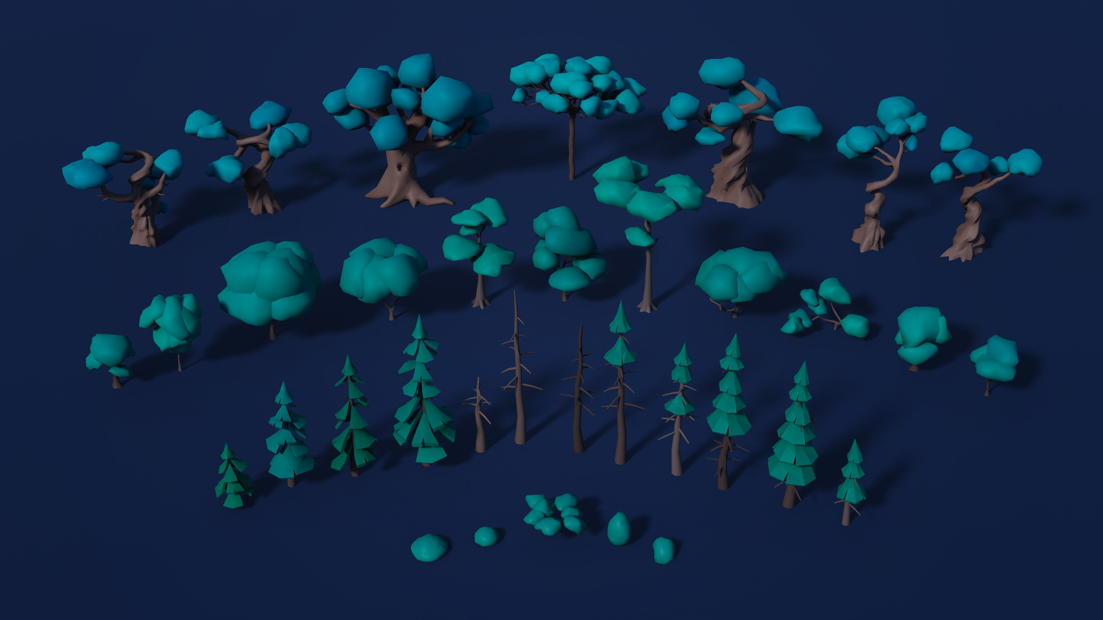 Cemetery Low-poly 3D model_35