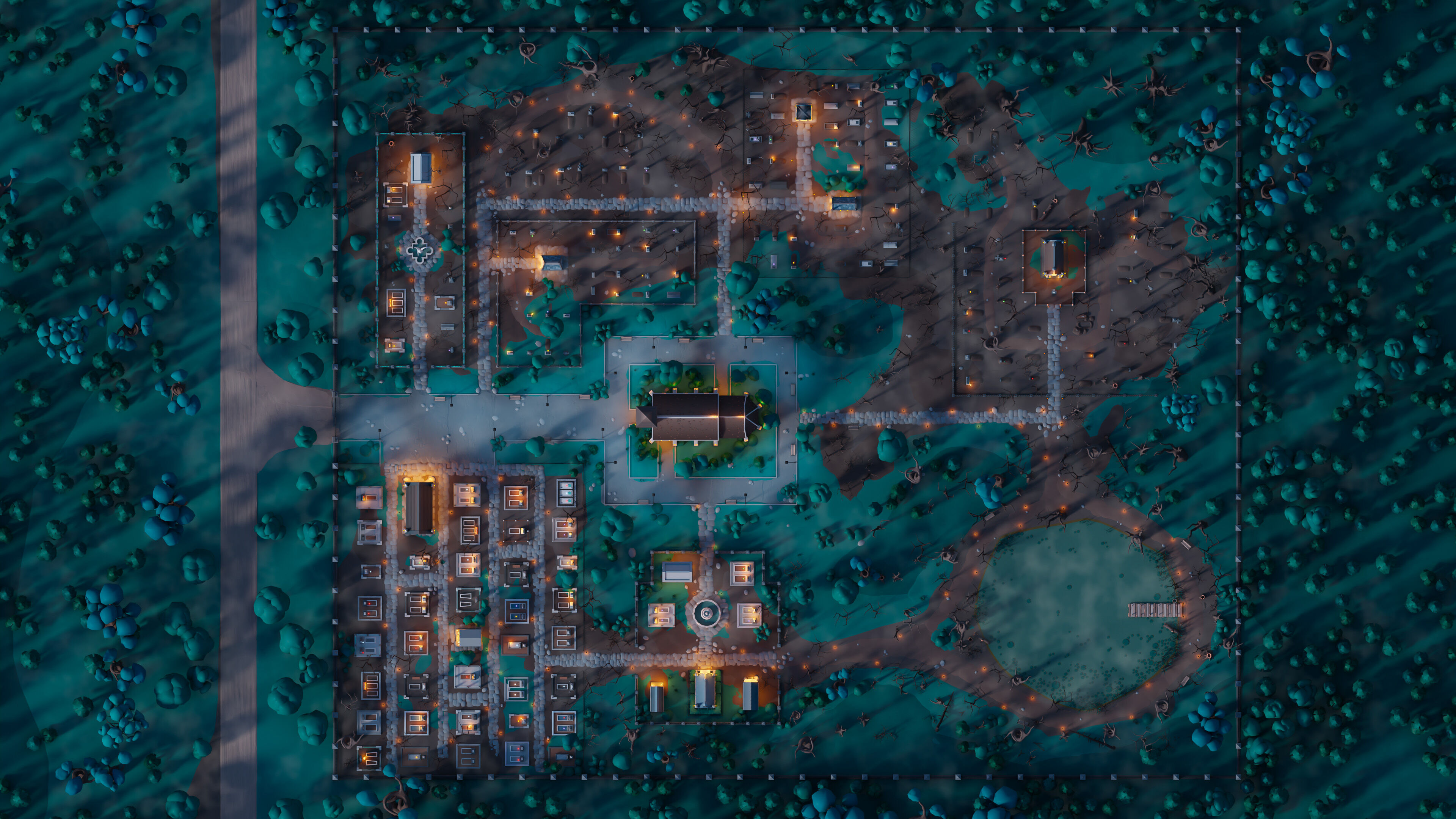 Cemetery Low-poly 3D model_33