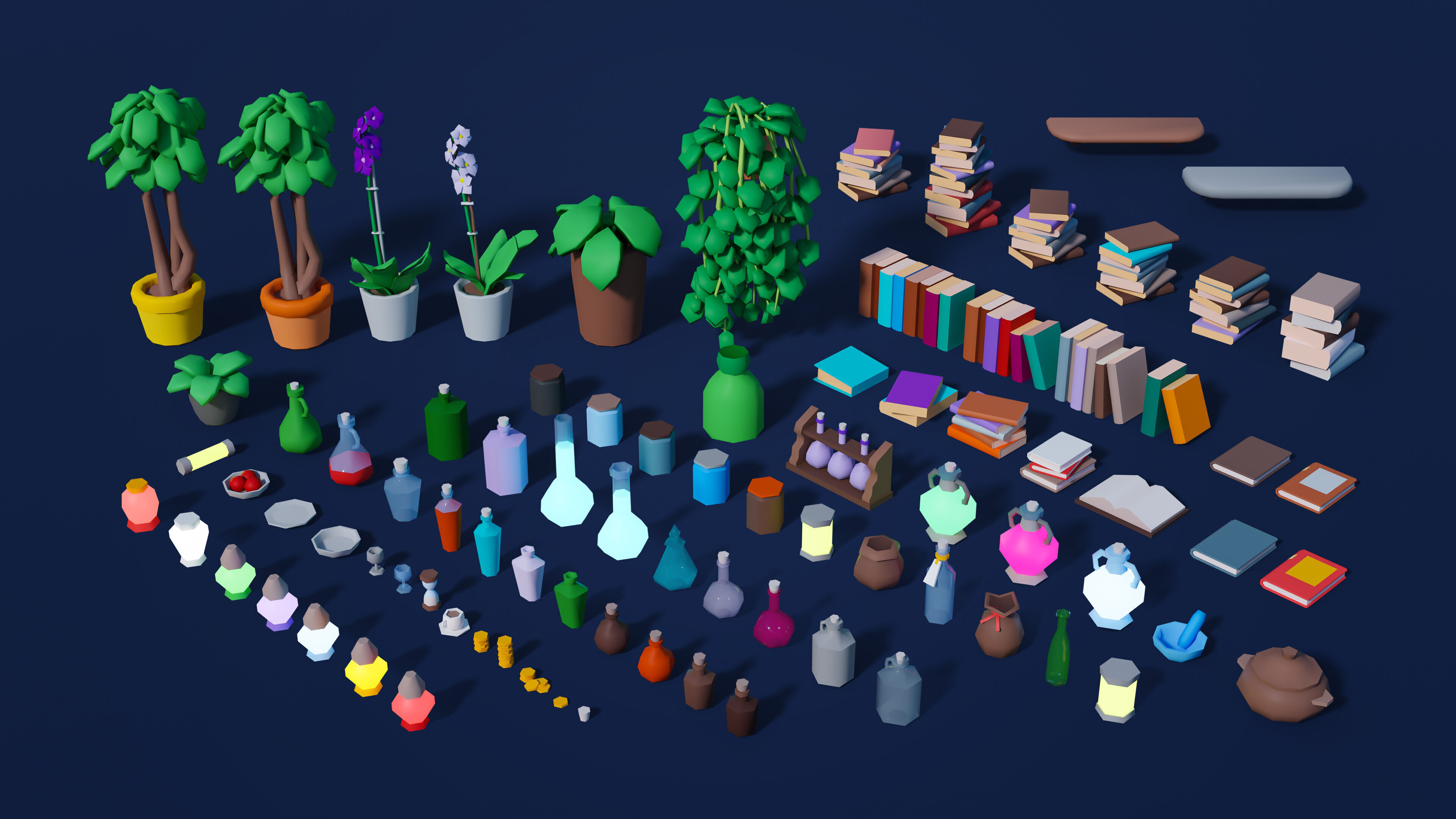 Cemetery Low-poly 3D model_45