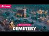 Cemetery Low-poly 3D model_1