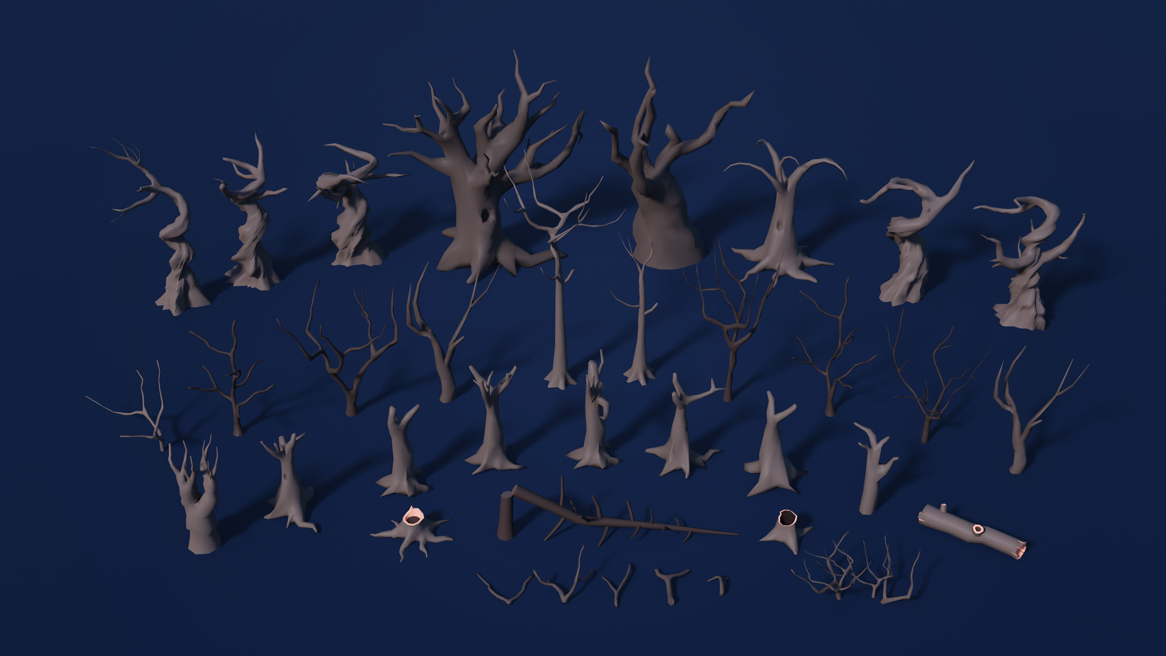 Cemetery Low-poly 3D model_34