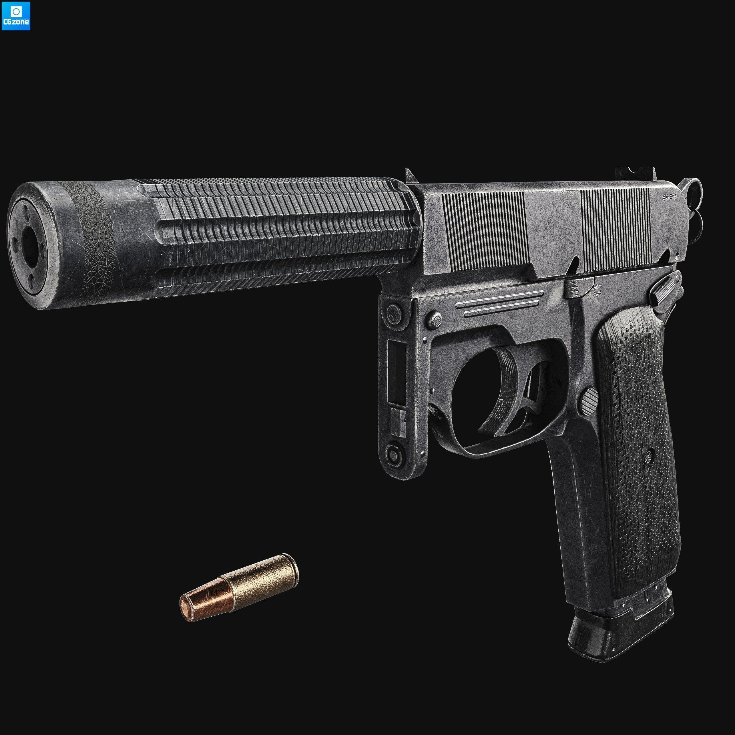 Z69   Small  Concept Pistol 8K Textures Low-poly 3D model_1