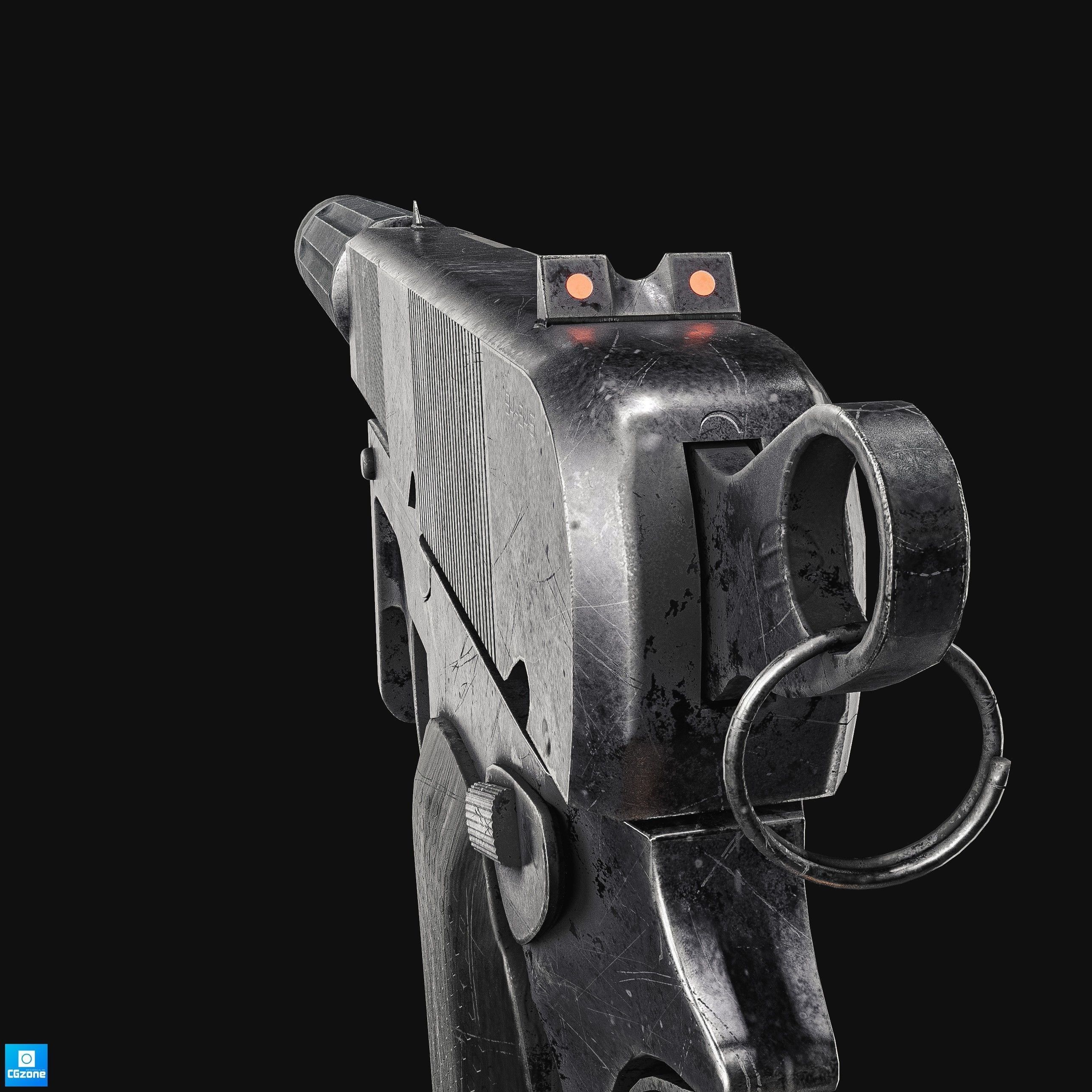 Z69   Small  Concept Pistol 8K Textures Low-poly 3D model_7