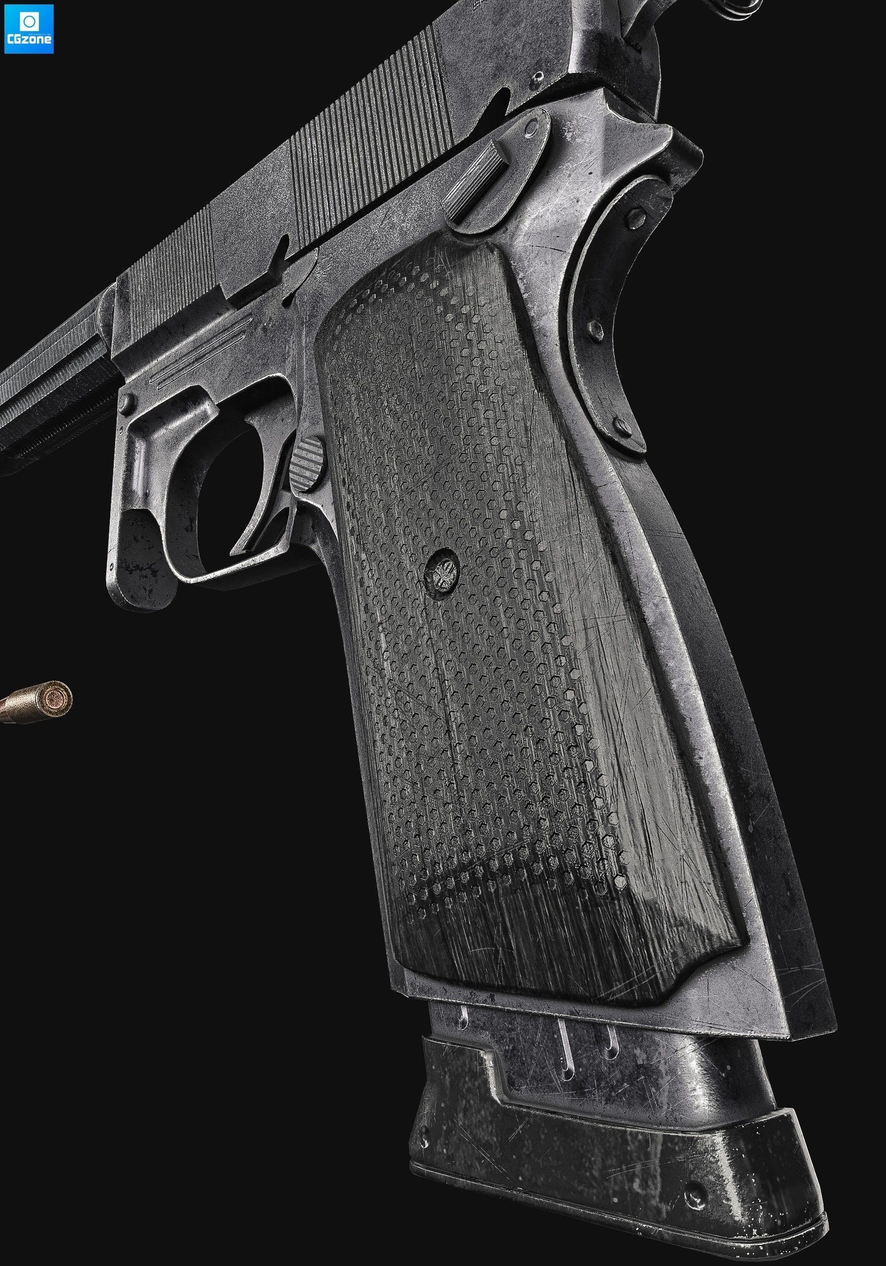 Z69   Small  Concept Pistol 8K Textures Low-poly 3D model_8