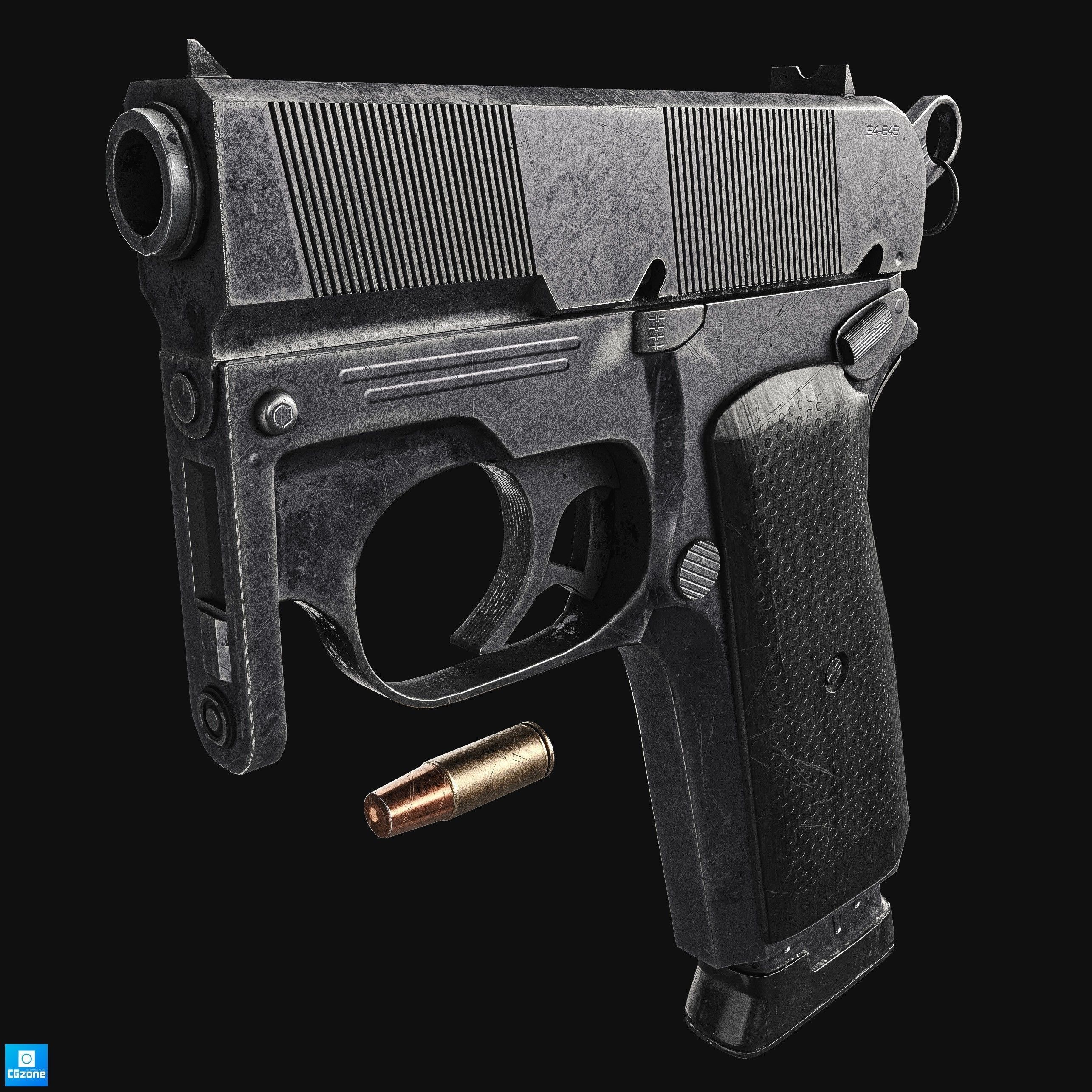 Z69   Small  Concept Pistol 8K Textures Low-poly 3D model_4