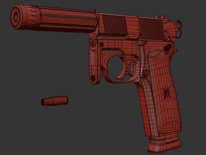 Z69   Small  Concept Pistol 8K Textures Low-poly 3D model_19