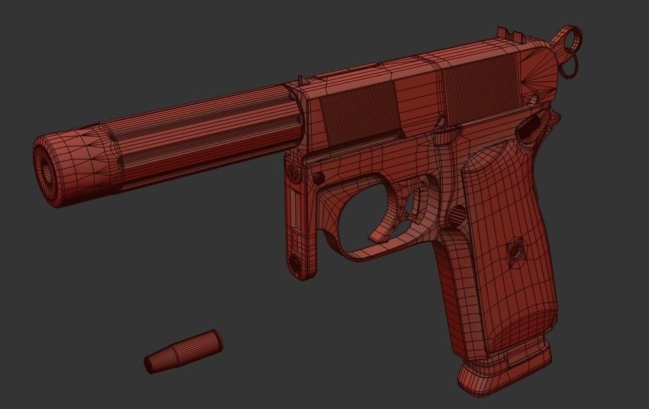 Z69   Small  Concept Pistol 8K Textures Low-poly 3D model_17