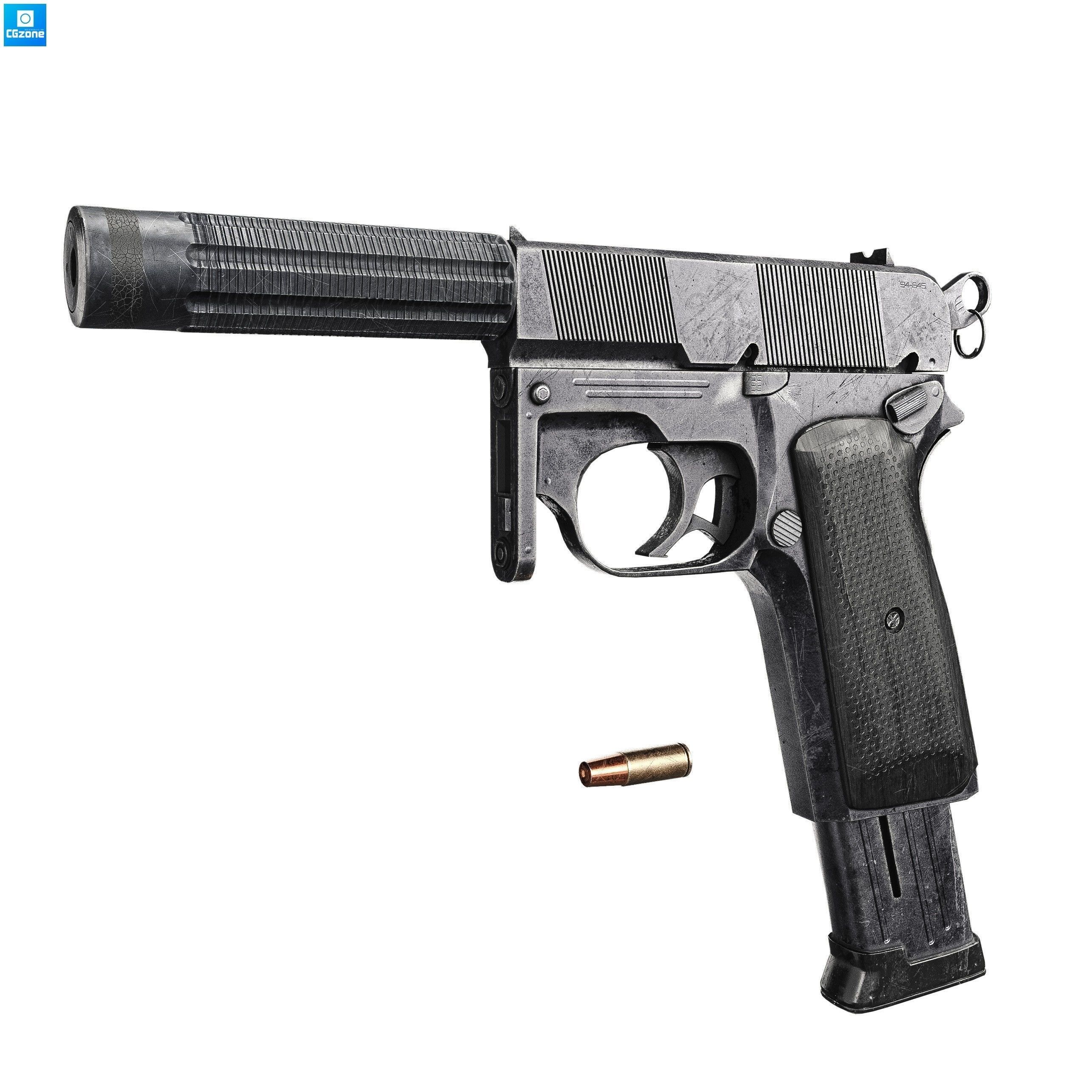 Z69   Small  Concept Pistol 8K Textures Low-poly 3D model_3