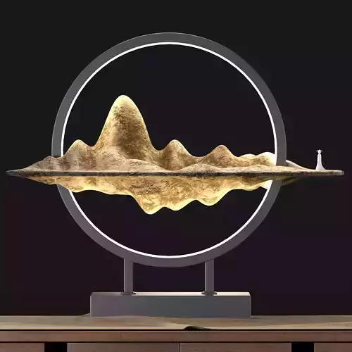 Tibetan mountain table lamp 3D model