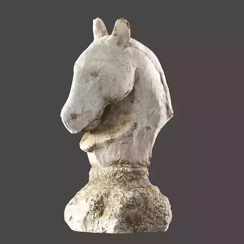 Horse Head Sculpture Low-poly 3D model