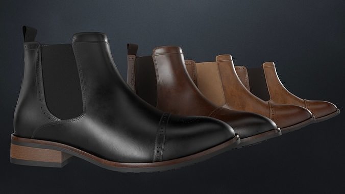 Vance Co Garrett Men Boots - 4 Color Variations Included Low-poly 3D model