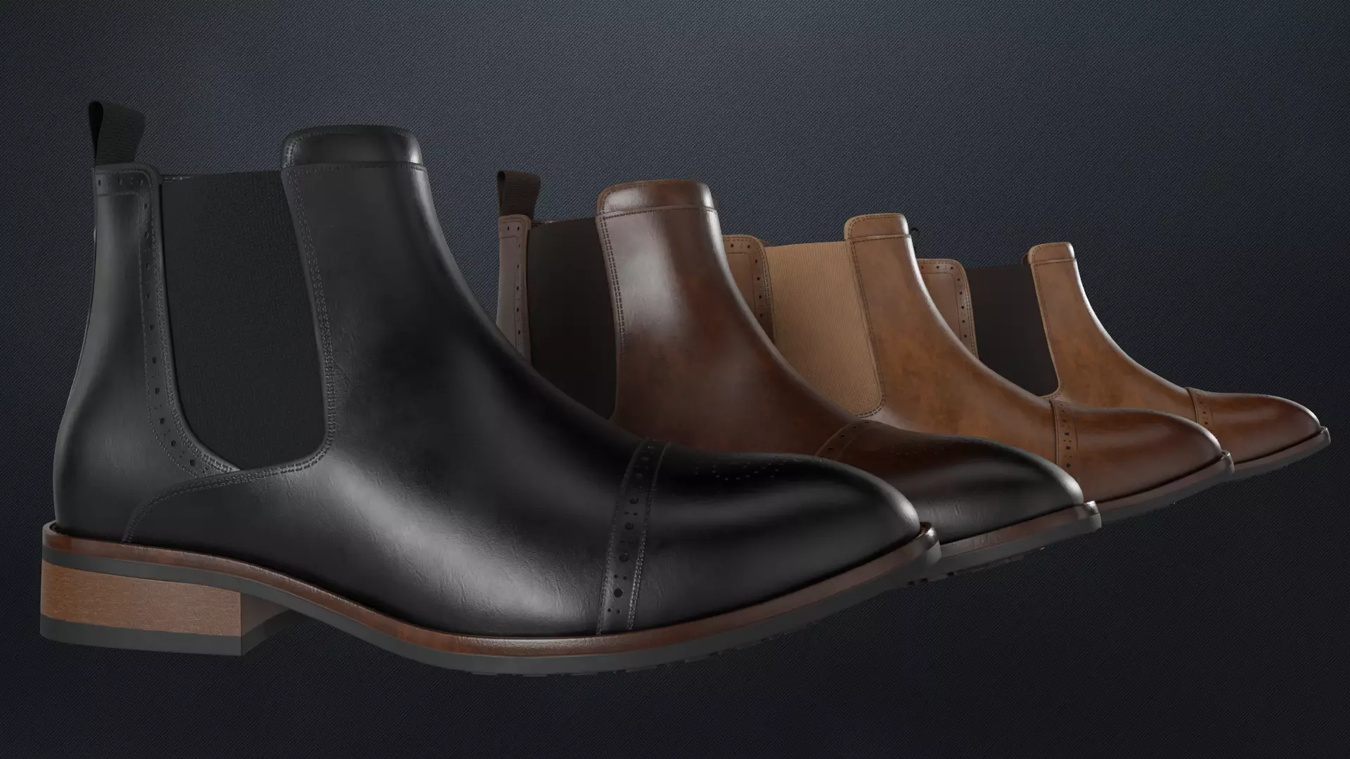 Vance Co Garrett Men Boots - 4 Color Variations Included Low-poly 3D model_0