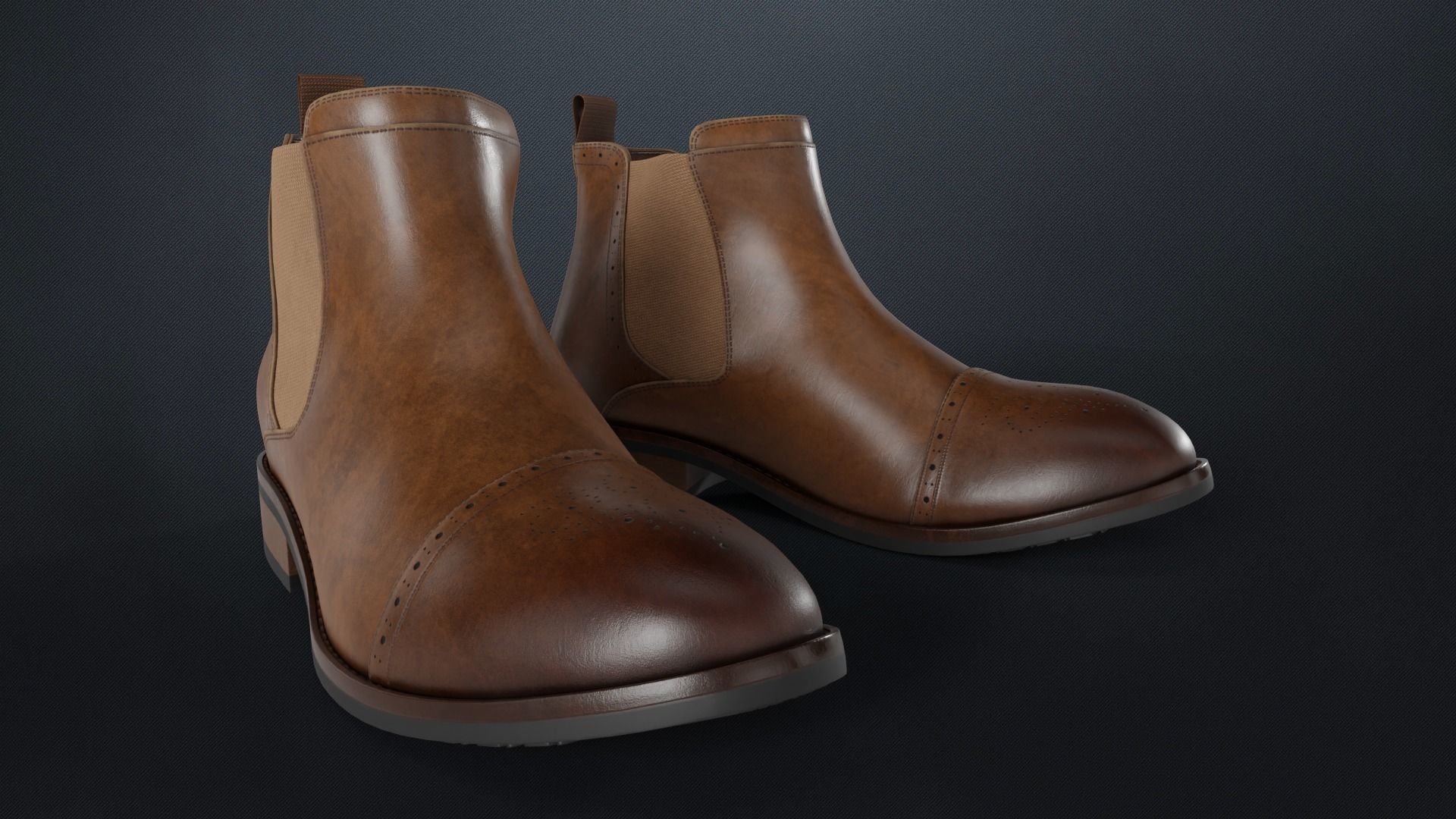 Vance Co Garrett Men Boots - 4 Color Variations Included Low-poly 3D model_8