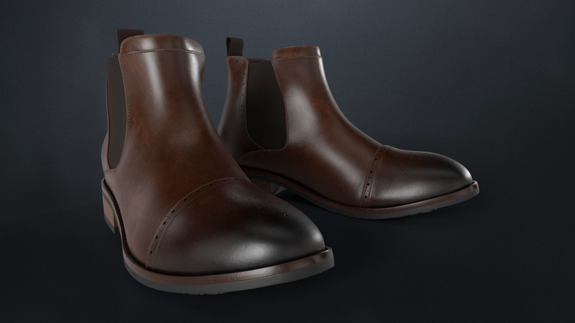 Vance Co Garrett Men Boots - 4 Color Variations Included Low-poly 3D model_6