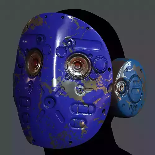 Gas mask helmet 3d model scifi Low-poly Low-poly 3D model