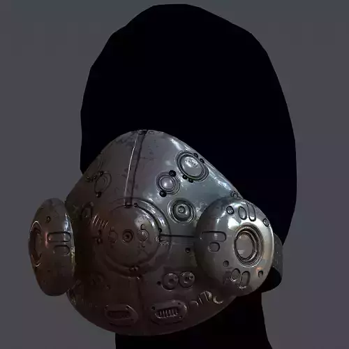 Gas mask helmet 3d model scifi Low-poly Low-poly 3D model
