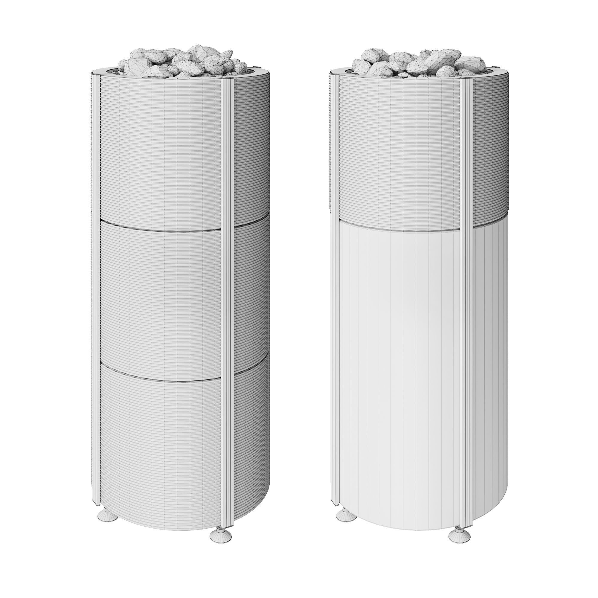 Electric Heaters Set8 Tulikivi Naava Grey 3D model_2
