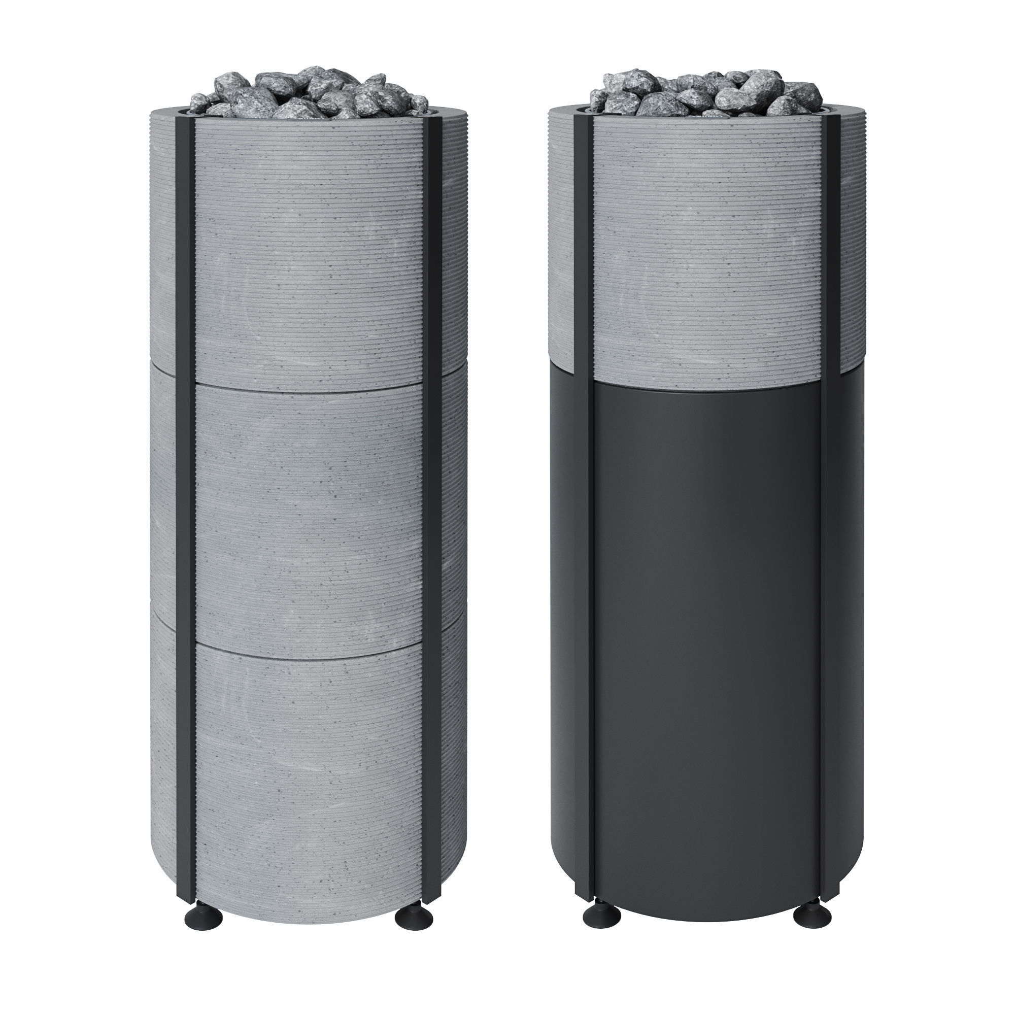 Electric Heaters Set8 Tulikivi Naava Grey 3D model_3