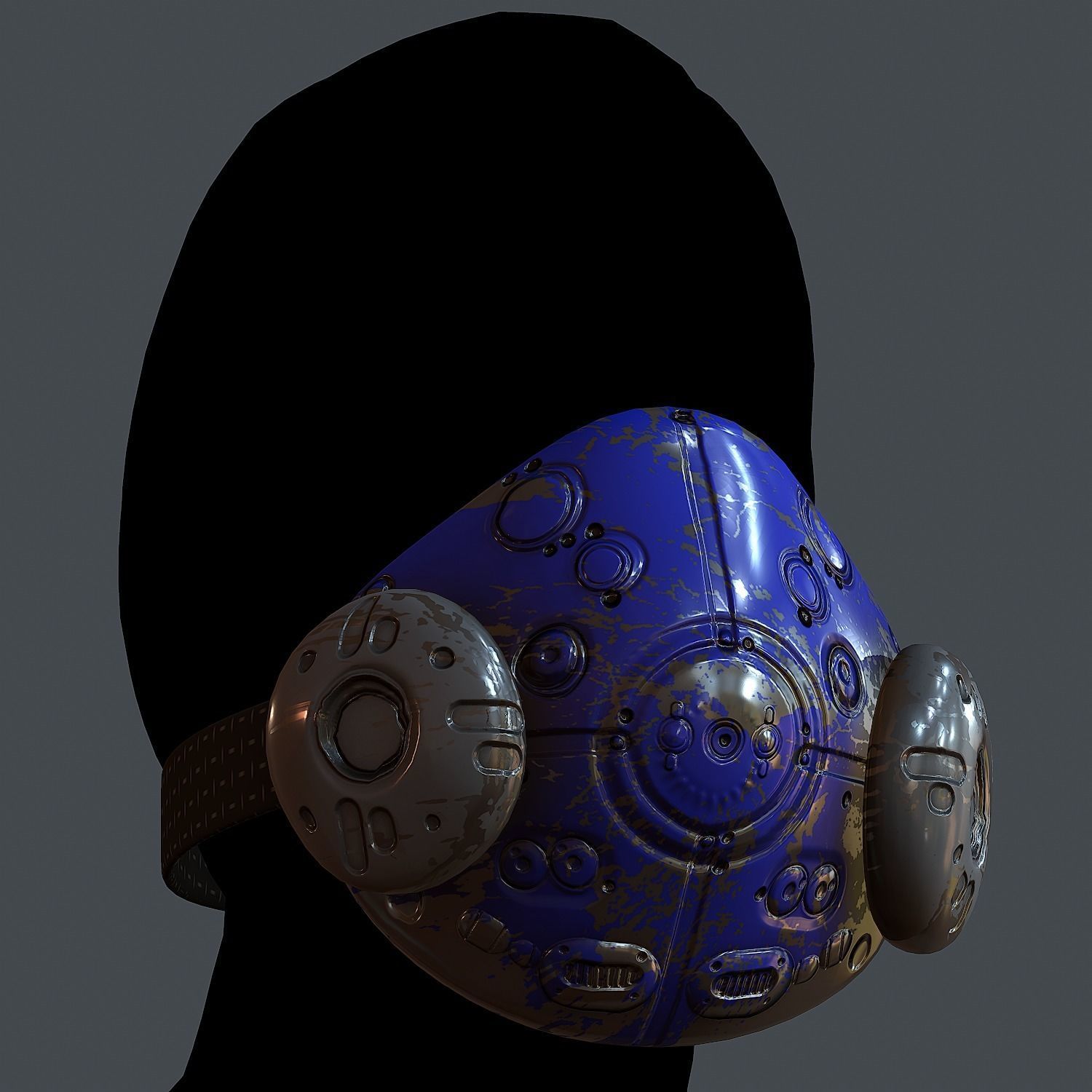 Gas mask helmet 3d model scifi Low-poly Low-poly 3D model Low-poly 3D model_1