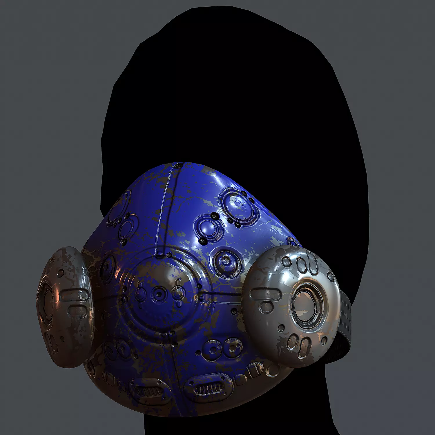 Gas mask helmet 3d model scifi Low-poly Low-poly 3D model Low-poly 3D model_0