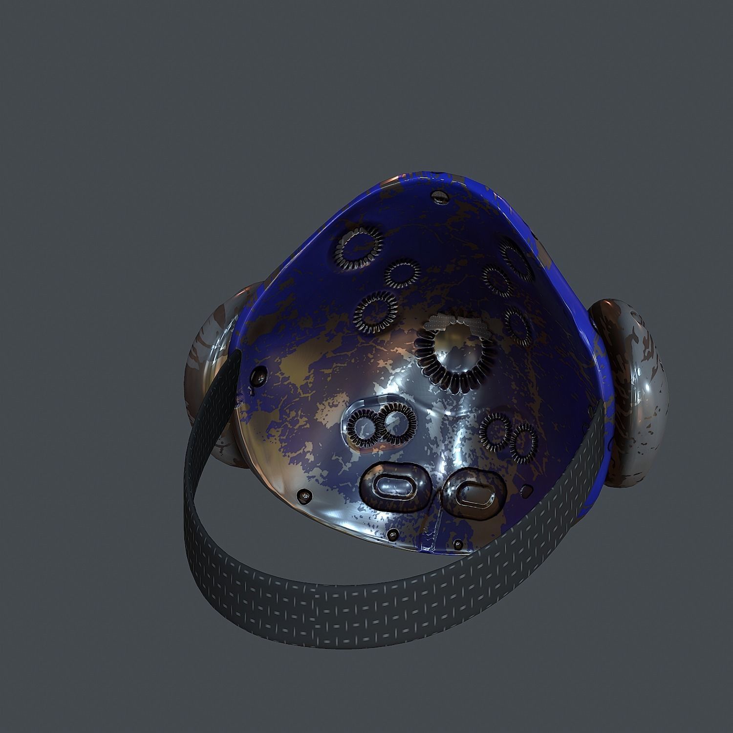 Gas mask helmet 3d model scifi Low-poly Low-poly 3D model Low-poly 3D model_3