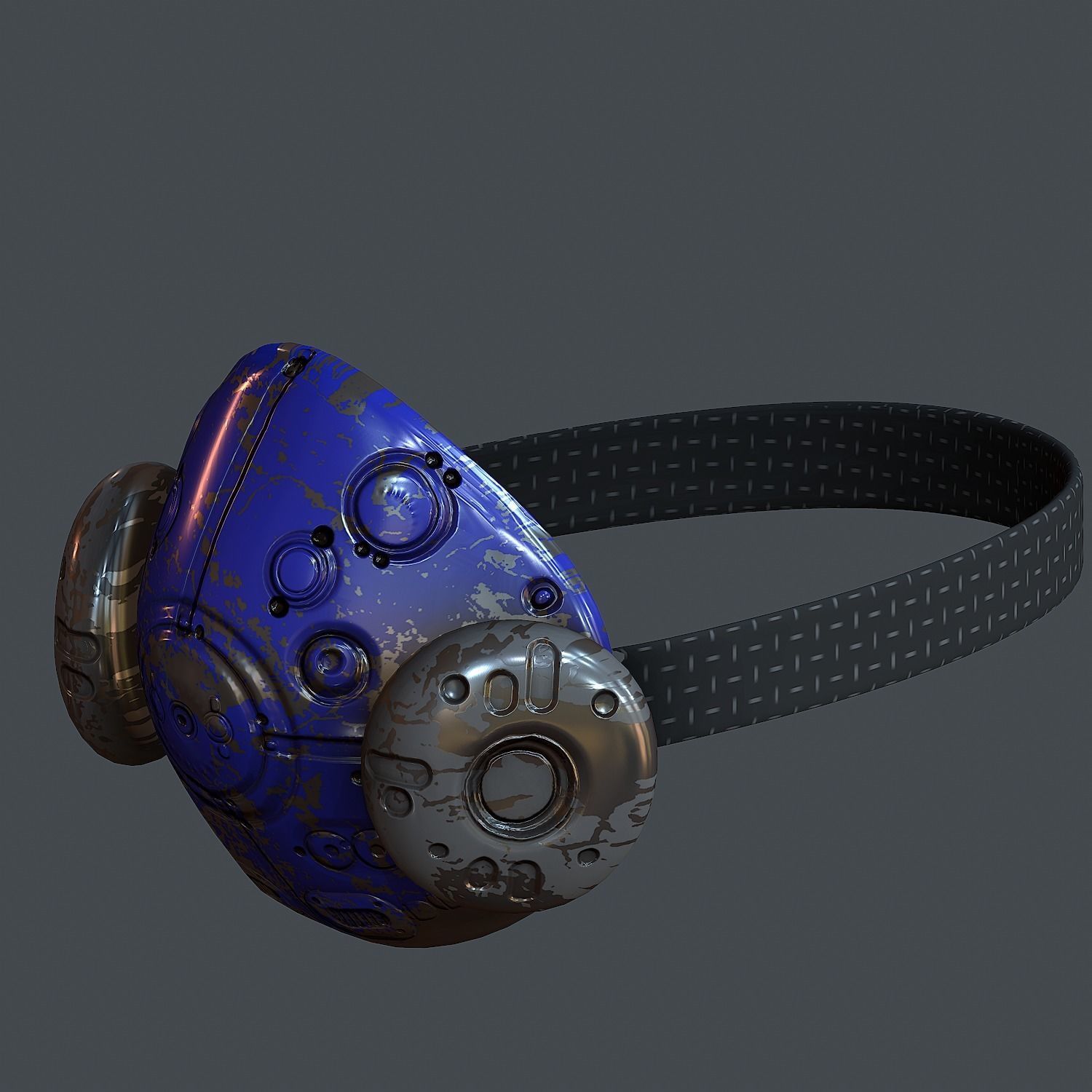 Gas mask helmet 3d model scifi Low-poly Low-poly 3D model Low-poly 3D model_5