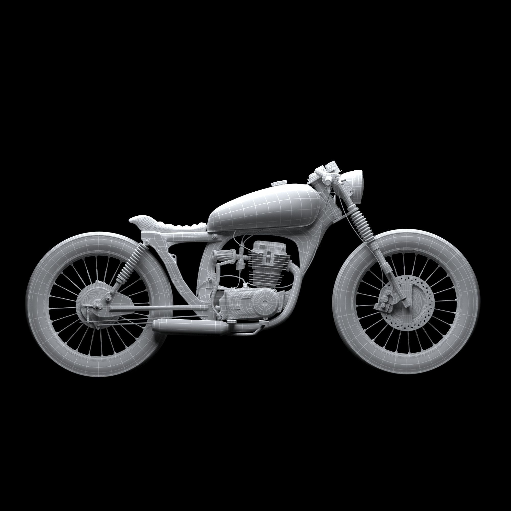 Honda CG125 Caferacer  3D model_7