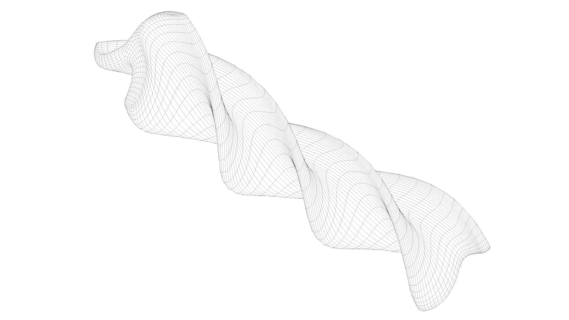 Pasta Small Fusilli macaroni 3D model_4