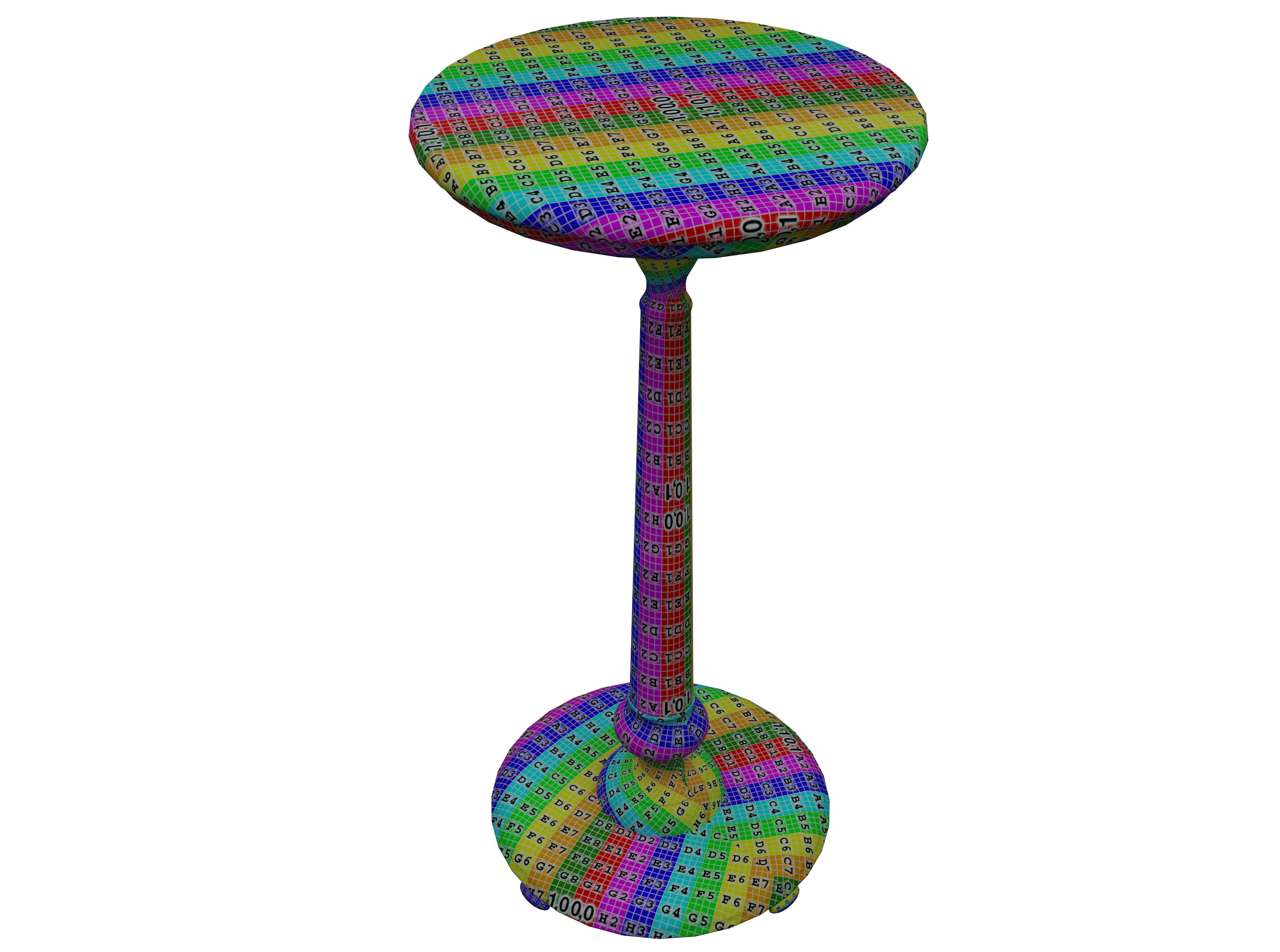 Medieval Table and Banches Low-poly 3D model_8