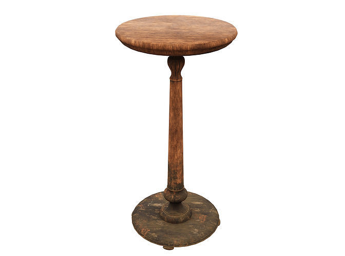 Medieval Table and Banches Low-poly 3D model