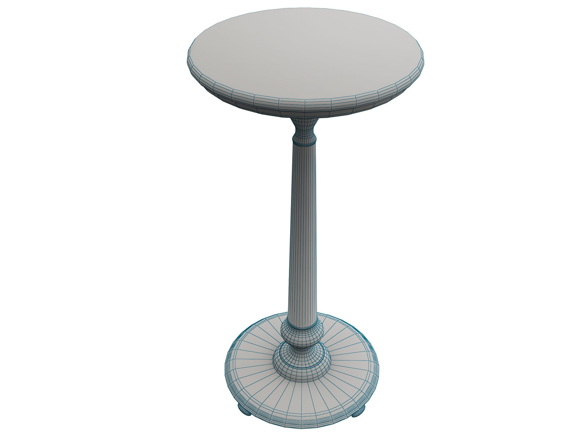 Medieval Table and Banches Low-poly 3D model_6