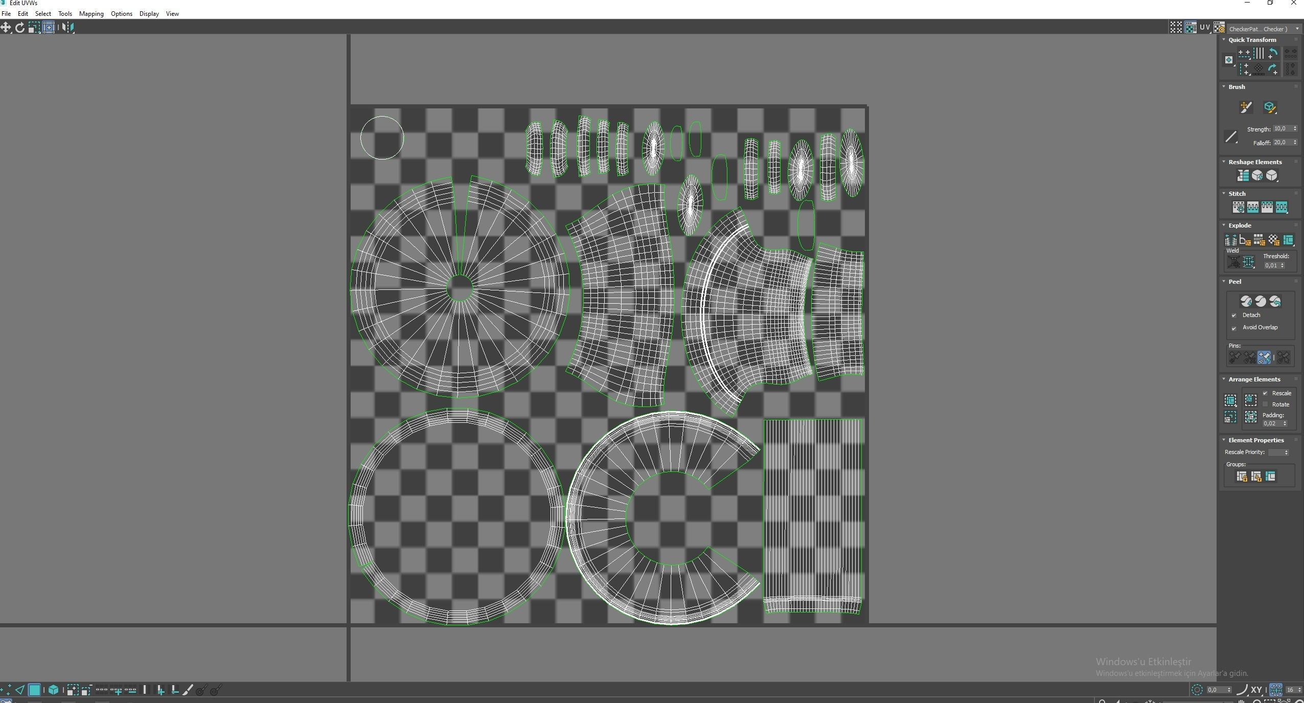 Medieval Table and Banches Low-poly 3D model_15